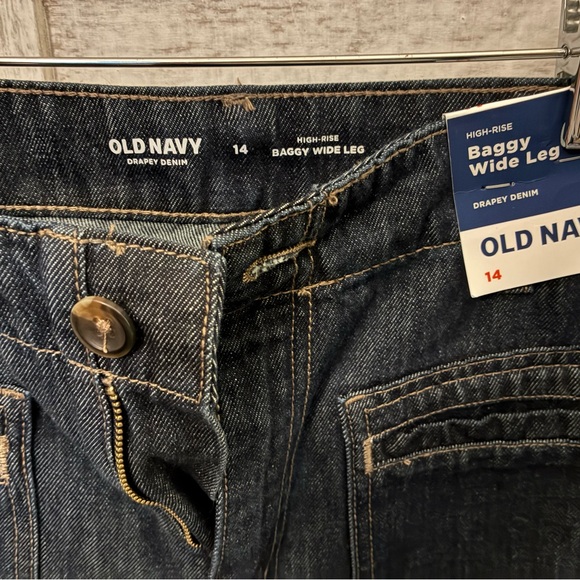 Old Navy Women's Dark Blue Baggy wide leg  Jeans - Picture 3 of 3